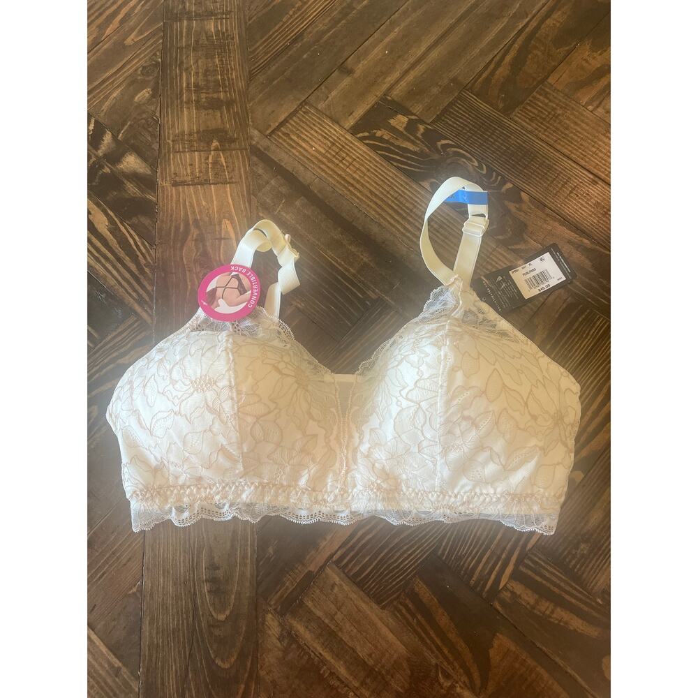 Bali Wireless Lace TShirt Bra XL Cream Sexy Anniversary Coquette Dainty Feminine - Picture 10 of 10